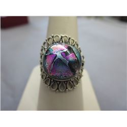 Custom Made - Sterling Silver & Thunder Glass Ring