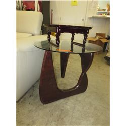 NEW - Round glass top side table