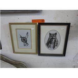 2 x L. Kirk Pencil Drawings