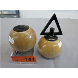 Modernist Set of Turned Wood Salt & Pepper Shakers