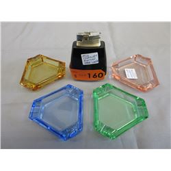 Vintage table lighter & ashtrays