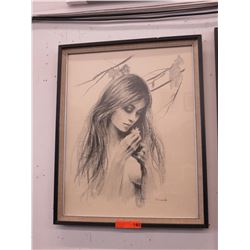 Framed print signed Sandy