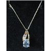 Image 1 : 10KT Yellow Gold Blue Topaz Pendant & Chain