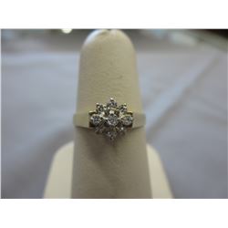 10KT Yellow Gold Diamond Cluster Ring