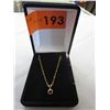 Image 2 : 14KT Yellow Gold Garnet Pendant & Chain
