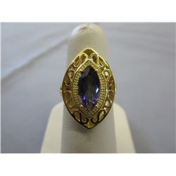 Marquis cut Mystic Topaz & Diamond ring