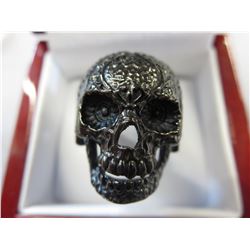 Mans Oxidized Black Stainless Steel Ring
