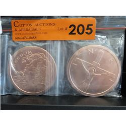 2 x 2015 Fine Copper Art Rounds