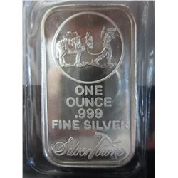 Miner & Burro Motif Silver bar