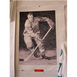 Poster of Frank Mahovlich, signed by artist.