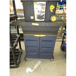 Plastic shop cart with bottom storage