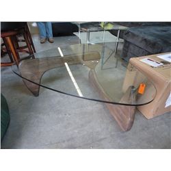 NEW - Glass top coffee table,  3-cornered