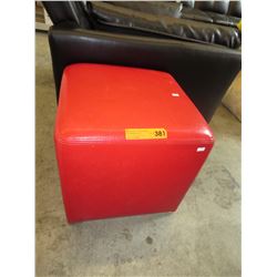 Red leather foot stool