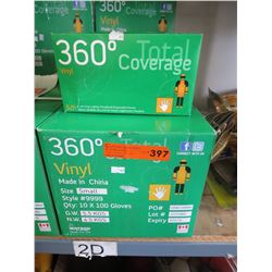 Case of new vinyl gloves - size small