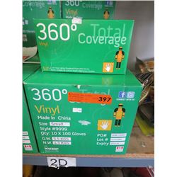 Case of new vinyl gloves - size small