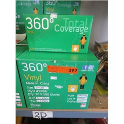 Case of new vinyl gloves - size small