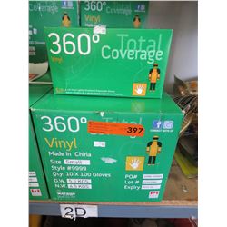 Case of new vinyl gloves - size small