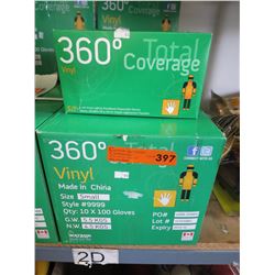Case of new vinyl gloves - size small