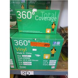 Case of new vinyl gloves - size small