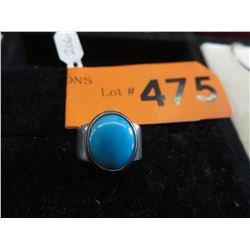 Vintage Sterling ring w/ Turquoise enameled center