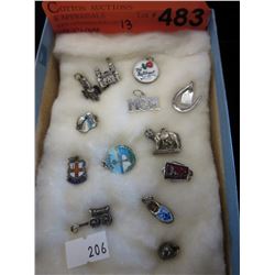 13 Sterling charms - some vintage