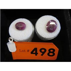 2 Faceted mined Ruby gemstones  - 6 CT & 8 CT