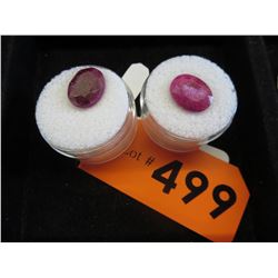 2 Faceted mined Ruby gemstones - 9.25 CT & 8.25 CT