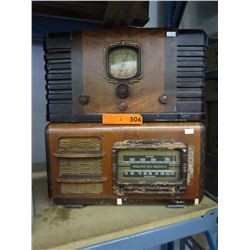 2 Vintage wood cased mantled radios