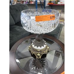 Vintage crystal bowl with pedestal base