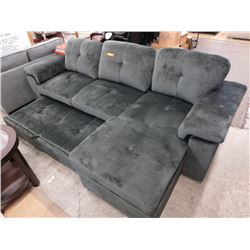 NEW - Green Microfiber Sectional - Pull Out Bed