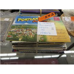 100 Vintage post cards - 1950's-1980's