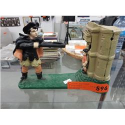 Cast metal coin bank
