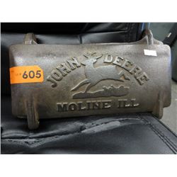 Vintage John Deere cast metal stove door plate