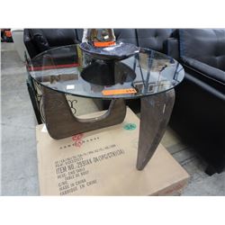 NEW- Round glass top coffee table