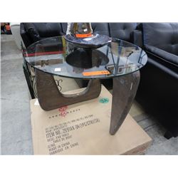 NEW- Round glass top coffee table