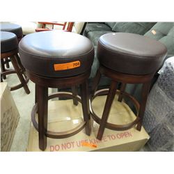 2 x NEW Swivel Bar Stools, 24" seat height - Brown