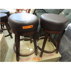 2 x NEW Swivel Bar Stools, 24" seat height - Brown