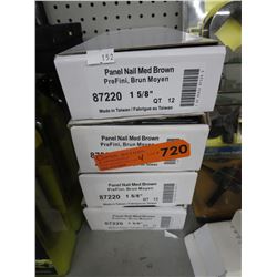4 Cases of brown panel nails