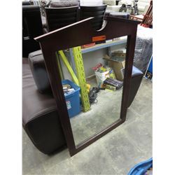 Wood framed wall mirror