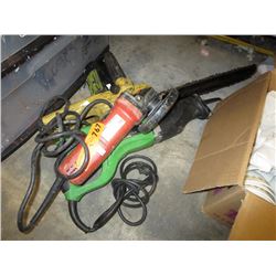 3 Tools - electric chain saw, etc.