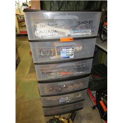 Plastic storage unit with tool accessories