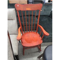 Vintage spoke back wood rocker