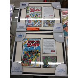 2 Framed X-Men commemorative memorabilia