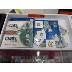 Tray of assorted Canadian coins & Bills