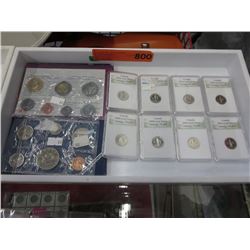 Tray of assorted Canadian coins & coin sets