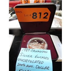 1989 Canadian Silver Encased Anniversary Dollar