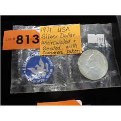 1971 USA Silver dollar - uncirculated & sealed