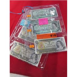 2 Sets Canadian Last Issue 1 dollar bills