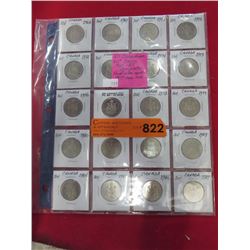 20 Canadian .50¢ coins - 1968-87