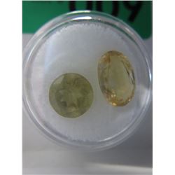 2 Large Oval cut Citrine gemstones